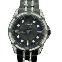 Bulova Quartz Crystal Black Dial Men's Watch 98K109
